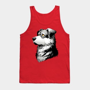 Stunning and Cool Deutscher Wachtelhund Monochrome and Gold Portrait for Father's Day Tank Top